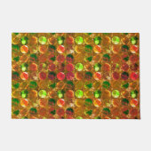 粗いオレンジ色のテクスチャの円 ドアマット (正面)