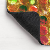 粗いオレンジ色のテクスチャの円 マウスパッド (コーナー)