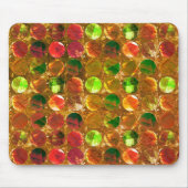 粗いオレンジ色のテクスチャの円 マウスパッド (正面)