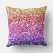 粗いオレンジ色のモザイク層から薄紫と輝き クッション (裏面)