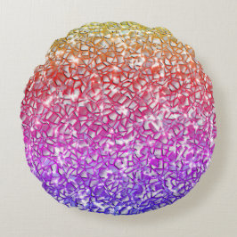 粗いオレンジ色のモザイク層から薄紫と輝き ラウンドクッション