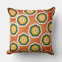 粗いオレンジ色の背景の色のヘプタゴン