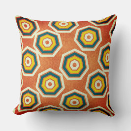 粗いオレンジ色の背景の色のヘプタゴン クッション