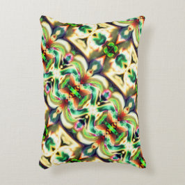 粗いガラススタイルで緑と色のラポート アクセントクッション