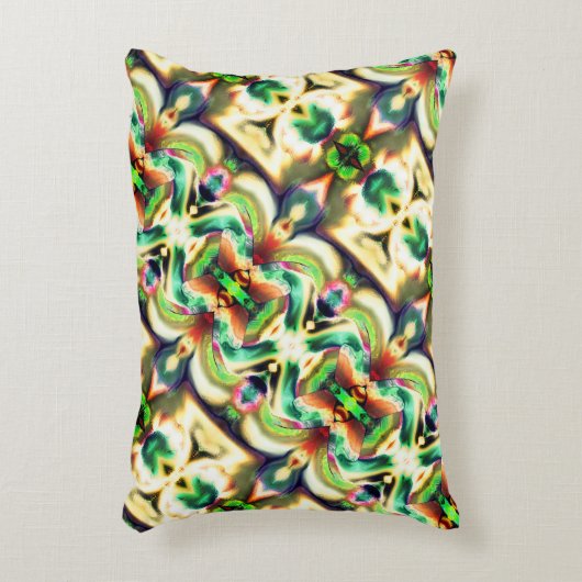 粗いガラススタイルで緑と色のラポート アクセントクッション (正面(垂直))