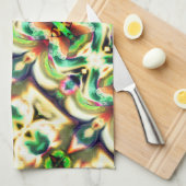 粗いガラススタイルで緑と色のラポート キッチンタオル (四つ折り)