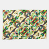 粗いガラススタイルで緑と色のラポート キッチンタオル (横)