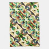 粗いガラススタイルで緑と色のラポート キッチンタオル (縦)