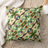 粗いガラススタイルで緑と色のラポート クッション (ブランケット)