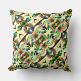 粗いガラススタイルで緑と色のラポート クッション