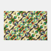 粗いガラススタイルで緑と色のラポート ドアマット (正面)