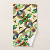 粗いガラススタイルで緑と色のラポート バスタオルセット (ハンドタオル)