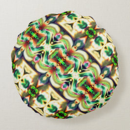 粗いガラススタイルで緑と色のラポート ラウンドクッション