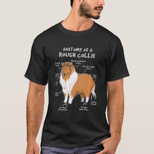 粗いコリーのおもしろい犬子犬の贈り物の解剖学 Tシャツ (正面)
