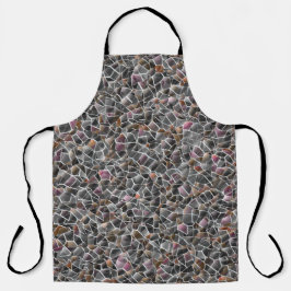 粗いサーモンと灰色の不規則なモザイクの散らかった エプロン