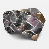 粗いサーモンと灰色の不規則なモザイクの散らかった ネクタイ (ロール)