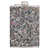 粗いサーモンと灰色の不規則なモザイクの散らかった フラスク (正面)
