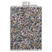 粗いサーモンと灰色の不規則なモザイクの散らかった フラスク (裏面)