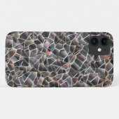 粗いサーモンと灰色の不規則なモザイクの散らかった Case-Mate iPhoneケース (裏面(横))