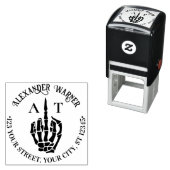 粗いスケルトンハンドミドルフィンガー名の初期化アドレス セルフインキングスタンプ (インサイチュ)