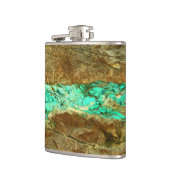 粗いターコイズの石の自然石脈 フラスク (左)