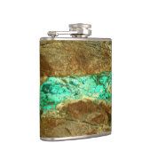 粗いターコイズの石の自然石脈 フラスク (右)