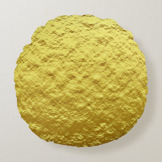 粗いテクスチフェイクャ金ゴールド箔のトレンディーパターン ラウンドクッション (正面)