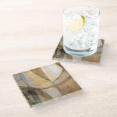 粗いテクスチャのアースト絵画ーン ガラスコースター (アングル)