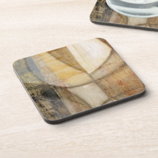 粗いテクスチャのアースト絵画ーン コースター (左側)