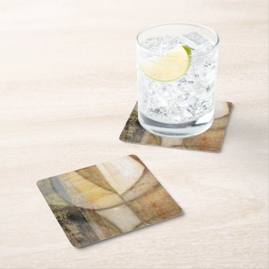 粗いテクスチャのアースト絵画ーン スクエアペーパーコースター (インサイチュ)