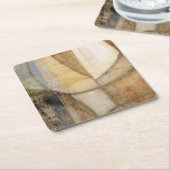 粗いテクスチャのアースト絵画ーン スクエアペーパーコースター (アングル)