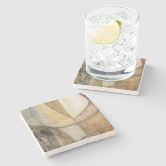 粗いテクスチャのアースト絵画ーン ストーンコースター (横)