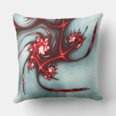 粗いテクスチャの上に派手な赤いフラクタルトカゲ クッション (裏面)