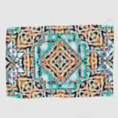 粗いテクスチャーのミックスと銀のプレート、万華鏡のように千変万化するパターン ゴルフタオル (横)