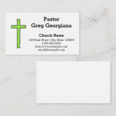 粗い外観のグリーンと黒のクロスビジネスカード 名刺 (正面/裏面)