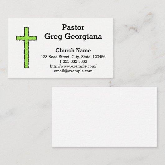 粗い外観のグリーンと黒のクロスビジネスカード 名刺 (正面/裏面)