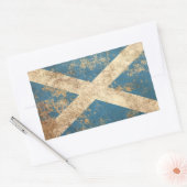 粗い年老いたヴィンテージスコットランド国旗 長方形シール (封筒)