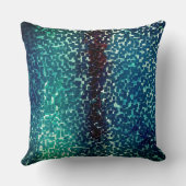 粗い打ちガラスの上のネオンブルーのモザイクスタイル クッション (裏面)