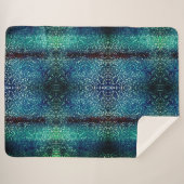 粗い打ちガラスの上のネオンブルーのモザイクスタイル シェルパブランケット (正面(横))