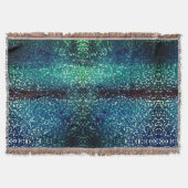 粗い打ちガラスの上のネオンブルーのモザイクスタイル スローブランケット (正面)
