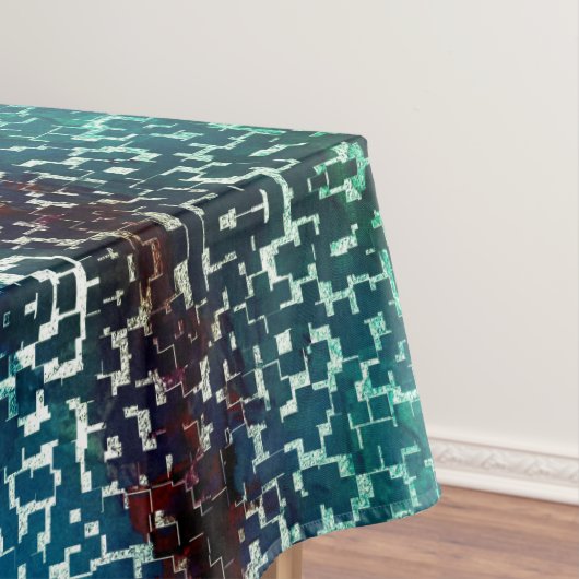 粗い打ちガラスの上のネオンブルーのモザイクスタイル テーブルクロス (インサイチュ)