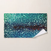 粗い打ちガラスの上のネオンブルーのモザイクスタイル バスタオルセット (ハンドタオル)