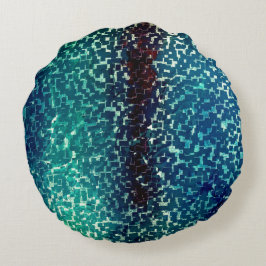 粗い打ちガラスの上のネオンブルーのモザイクスタイル ラウンドクッション