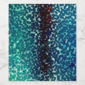 粗い打ちガラスの上のネオンブルーのモザイクスタイル ワインラベル (シングルラベル)