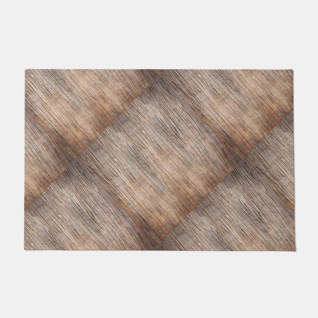 粗い木の板 ドアマット (正面)