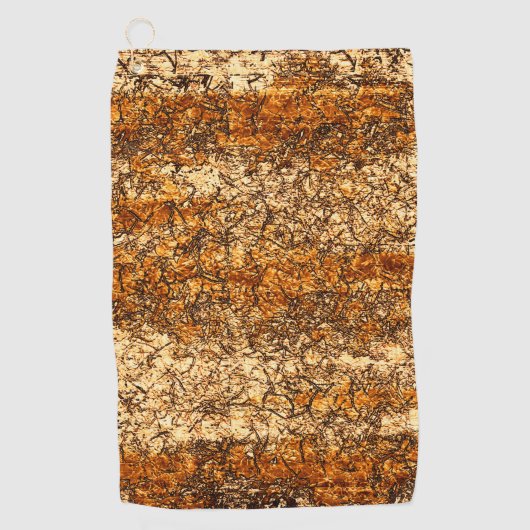 粗い木材のニスのテクスチャ ゴルフタオル (正面)