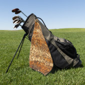 粗い木材のニスのテクスチャ ゴルフタオル (グリーン)