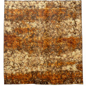 粗い木材のニスのテクスチャ シャワーカーテン (正面)