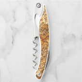 粗い木材のニスのテクスチャ ソムリエナイフ (正面)