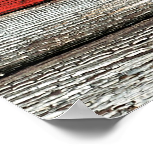 粗い木目の効果を持つインドネシア国旗 ポスター (角)